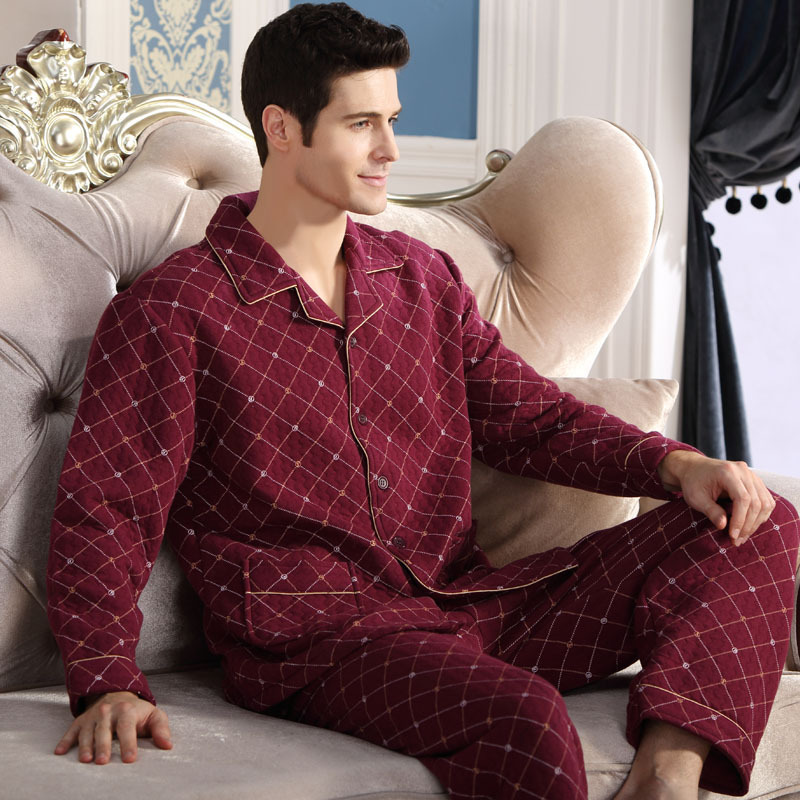 New mens pajama set cotton pajamas sleep pants two sets of high-quality fashion print pajamas men large size home service 201111