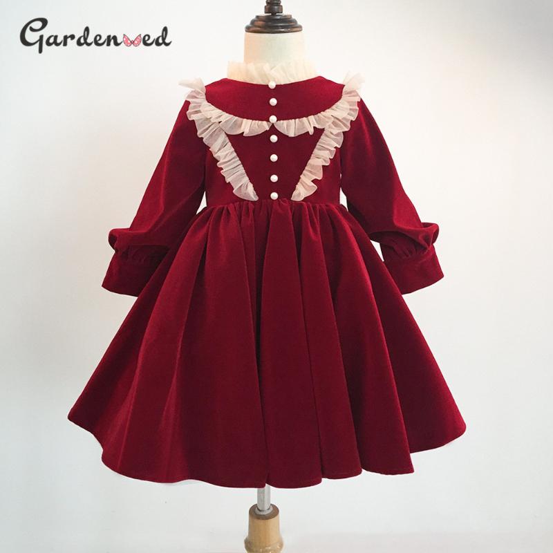 Simple Velvet Girl Party Dress Long Sleeves Button Baby Girl Dress Ruffles Prom Dresses New Year 2021 Winter, Red
Simple Velvet Girl Party Dress Long Sleeves Button Baby Girl Dress Ruffles Prom Dresses New Year 2021 Winter, Red