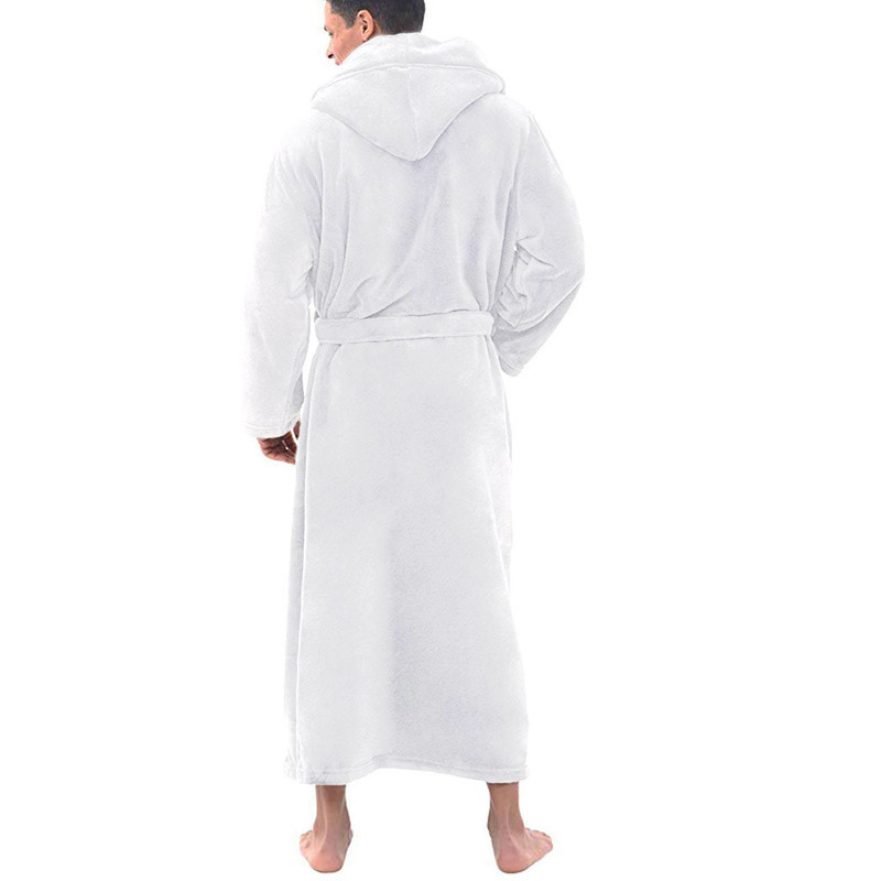 Home Clothes Mens Bathrobe Winter Long Robe Shawl Bathrobe Male Long Sleeved Robe Coat Pajamas Plus Size Mens Bath Robe Pajamas 201109