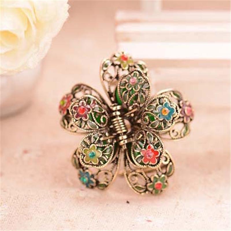 2020 Charm Enamel Colorful Flowers Hair Hair Jewelry Gold Color Rhinestone Crystal Big Clip Crab Wedding Accessories
2020 Charm Enamel Colorful Flowers Hair Hair Jewelry Gold Color Rhinestone Crystal Big Clip Crab Wedding Accessories
