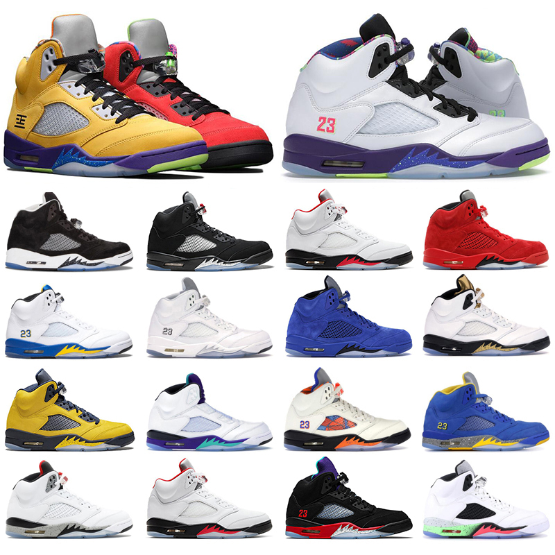 5s mens basketball shoes 5 What The Fire Red Alternate Grape Olympic White Cement Oregon men trainers athletic sports sneakers size 7-13
5s mens basketball shoes 5 What The Fire Red Alternate Grape Olympic White Cement Oregon men trainers athletic sports sneakers size 7-13