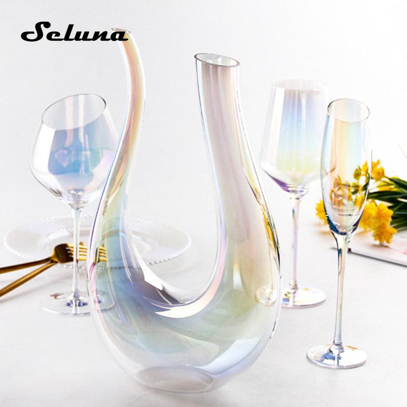 

1.5L U Shape Crystal Red Wine Decanter Swan Wine Carafe Gifts Large Aerator Accessories Hand Blown Sommelier Carafe Lead Free