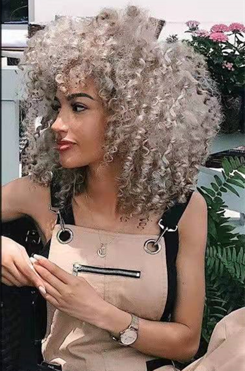 Custom gray human hair drawstring puff updo ponytail hairpiece with combs clip in real pony tail hair extension ombre highlight women hot 140g