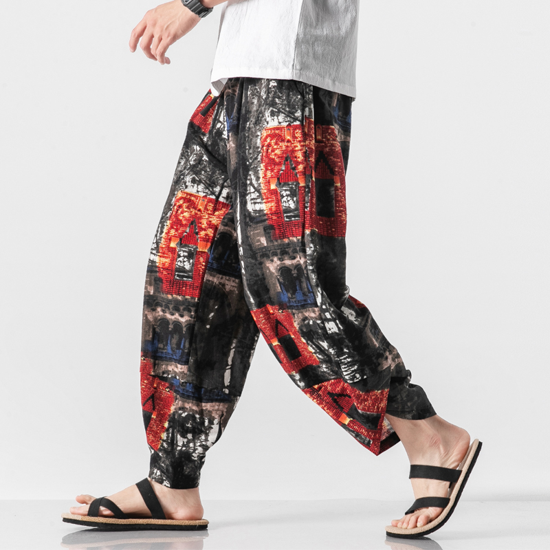 Hip Hop Harem pants Mens Spring Summer Chinese Style Joggers Pants Men Sweatpant Stitching color Casual Trousers Harem pants men 201203