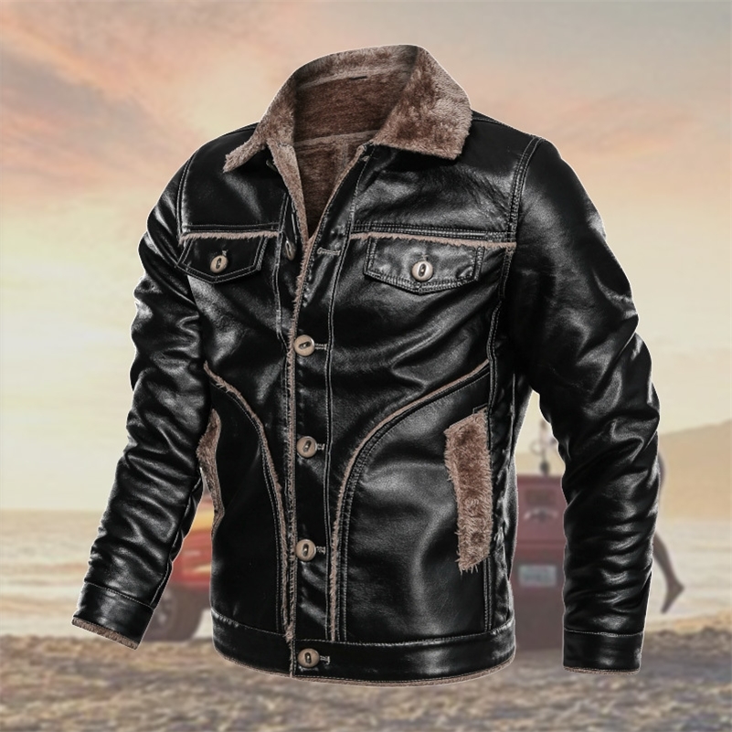 Winter Men's PU Leather Jacket Casual Male Thick Fur Thermal Leather Coats Men Fur Collar Motorcycle Leather Down Jackets 8XL 201114, Mga788brown
Winter Men's PU Leather Jacket Casual Male Thick Fur Thermal Leather Coats Men Fur Collar Motorcycle Leather Down Jackets 8XL 201114, Mga788brown