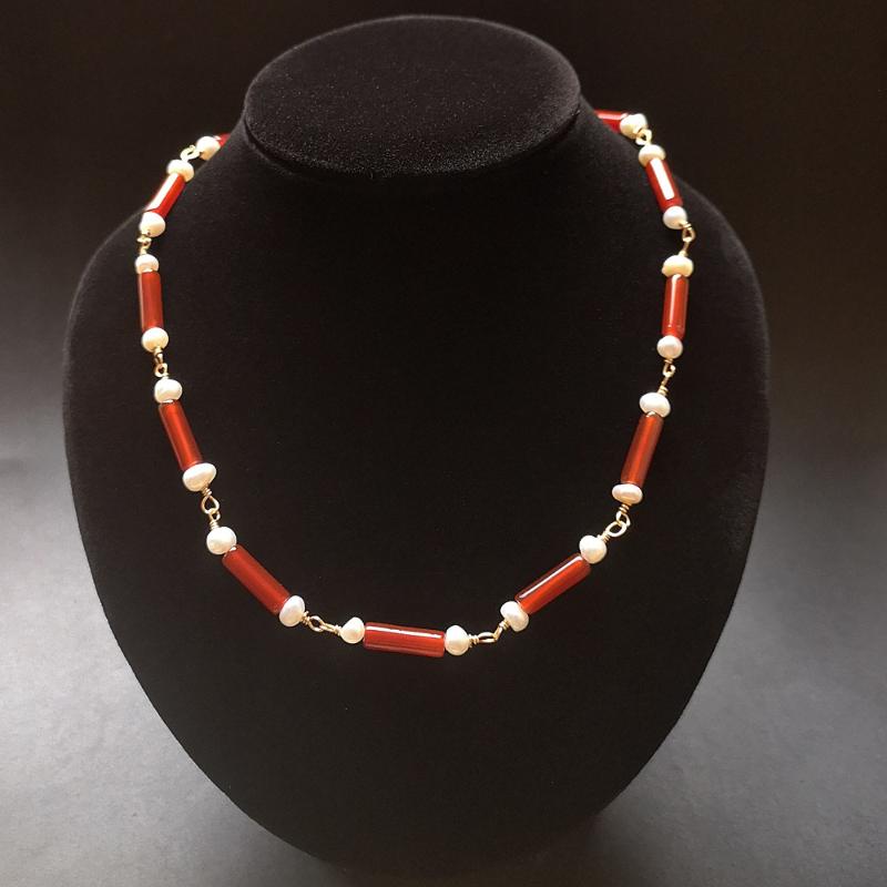 Chains Promotion! Natural Freshwater Pearl Necklace Rea Agate For Women & Gift