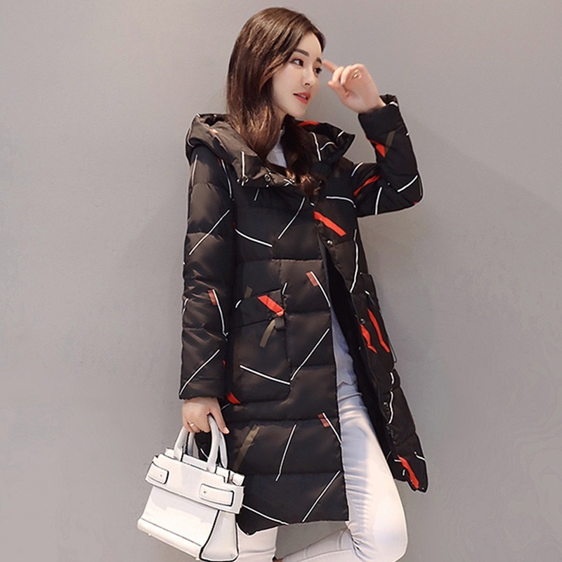 Elegant Long Sleeve Warm Zipper Parkas Women Jacket Office Lady Fashion Winter Hooded Long Jacket Coat 200928