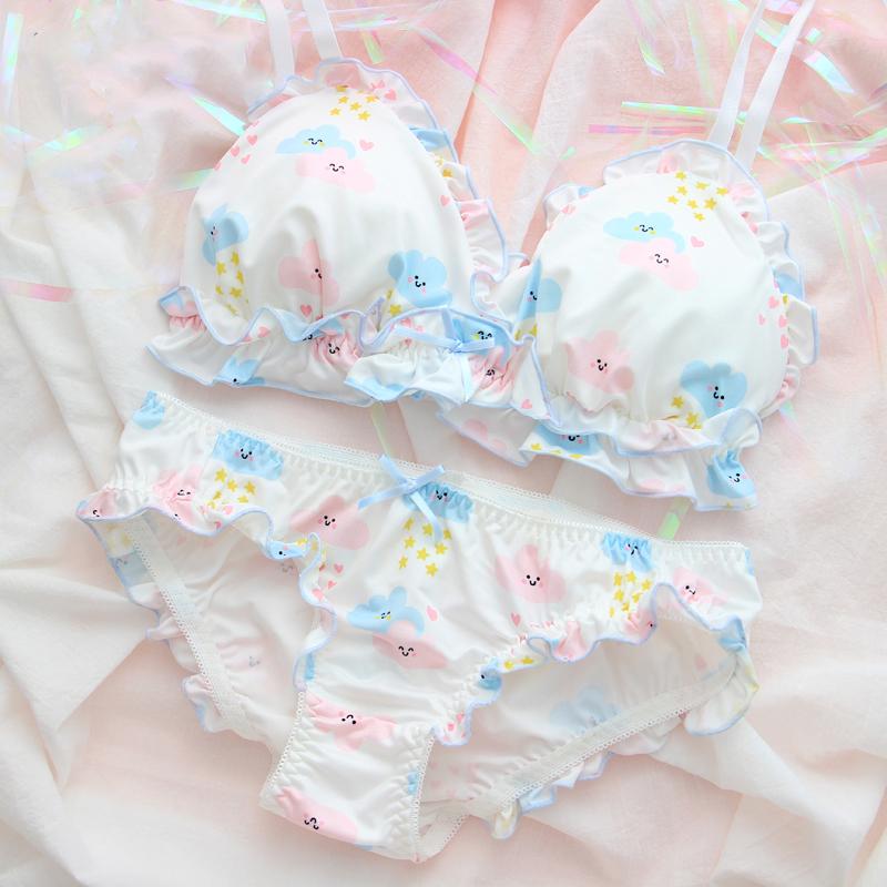 Bra and Panties Set Sexy Lingerie Porno Cute Girls Japanese Wirefree Soft Underwear Sleep Intimates Kawaii Lolita Nightwear, Clouds
Bra and Panties Set Sexy Lingerie Porno Cute Girls Japanese Wirefree Soft Underwear Sleep Intimates Kawaii Lolita Nightwear, Clouds