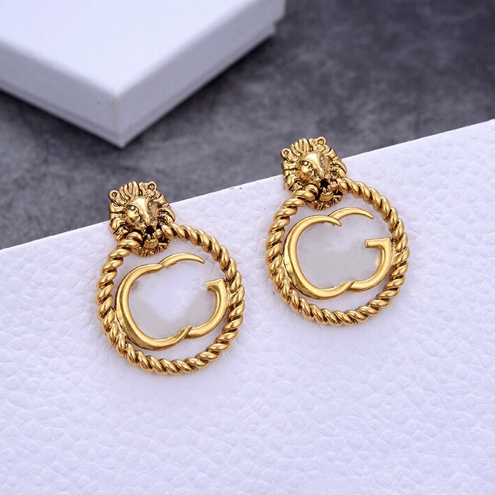 Luxury Designer Jewelry Women Earrings lion head Stud with letter stamp Brass with gold plated Diamond earring elegant new fashion jewelry
Luxury Designer Jewelry Women Earrings lion head Stud with letter stamp Brass with gold plated Diamond earring elegant new fashion jewelry