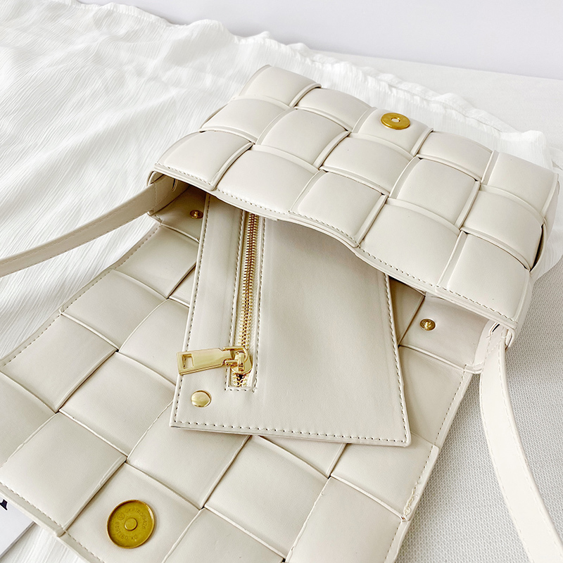 Women Crossbody Bag Weave Flap Bags For Women 2020 New Good Quality Fashion PU Leather Shoulder Messenger Bag Female Handbag LJ201007