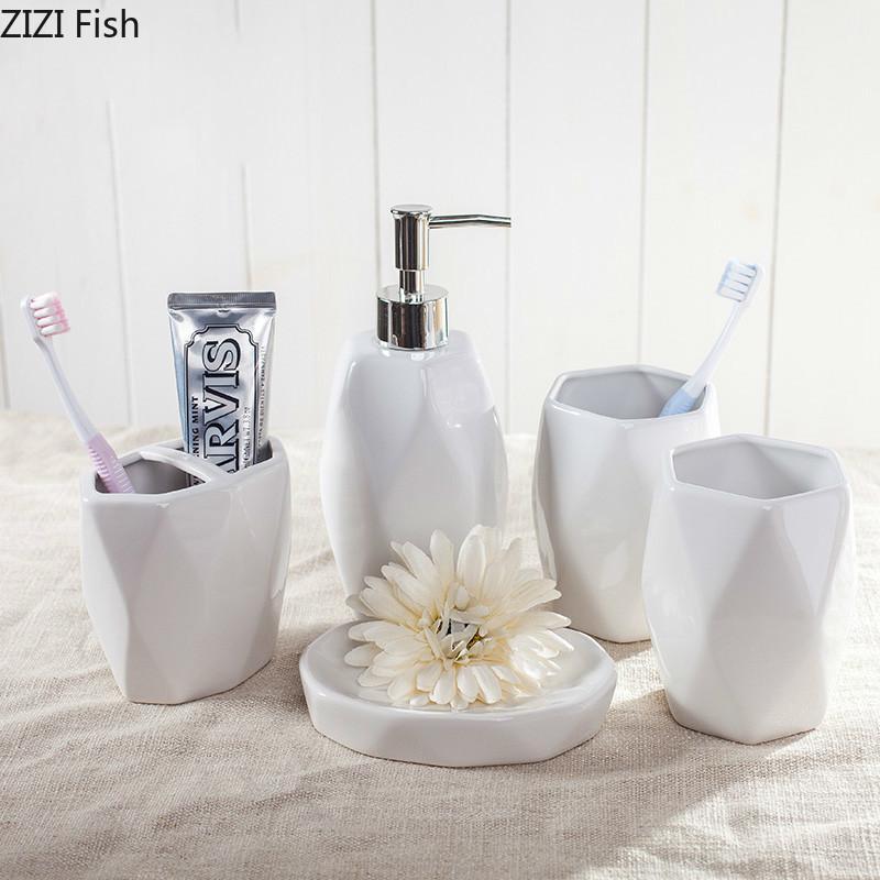 Nordic Style Diamond Ceramics Bathroom Kit Bathroom Supplies Toothbrush Cup Five-piece Suit Wedding Gift1
Nordic Style Diamond Ceramics Bathroom Kit Bathroom Supplies Toothbrush Cup Five-piece Suit Wedding Gift1