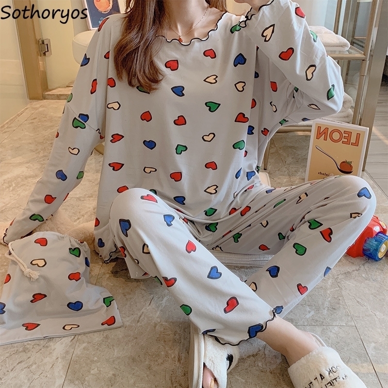 Pajama Sets Women O-neck Long Sleeve Printed Leisure Breathable Womens Korean Style Kawaii Elegant Sleepwear Home Clothing New 210203, Ysd-2316
Pajama Sets Women O-neck Long Sleeve Printed Leisure Breathable Womens Korean Style Kawaii Elegant Sleepwear Home Clothing New 210203, Ysd-2316