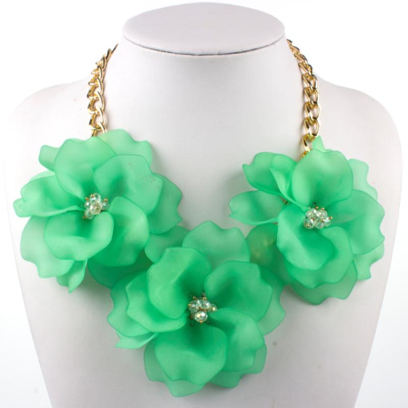 Chokers Flower Necklace For Women Colorful Short Choker Fashion Jewelry Big Three Flowers Statement Necklaces, 12 Color Options
Chokers Flower Necklace For Women Colorful Short Choker Fashion Jewelry Big Three Flowers Statement Necklaces, 12 Color Options
