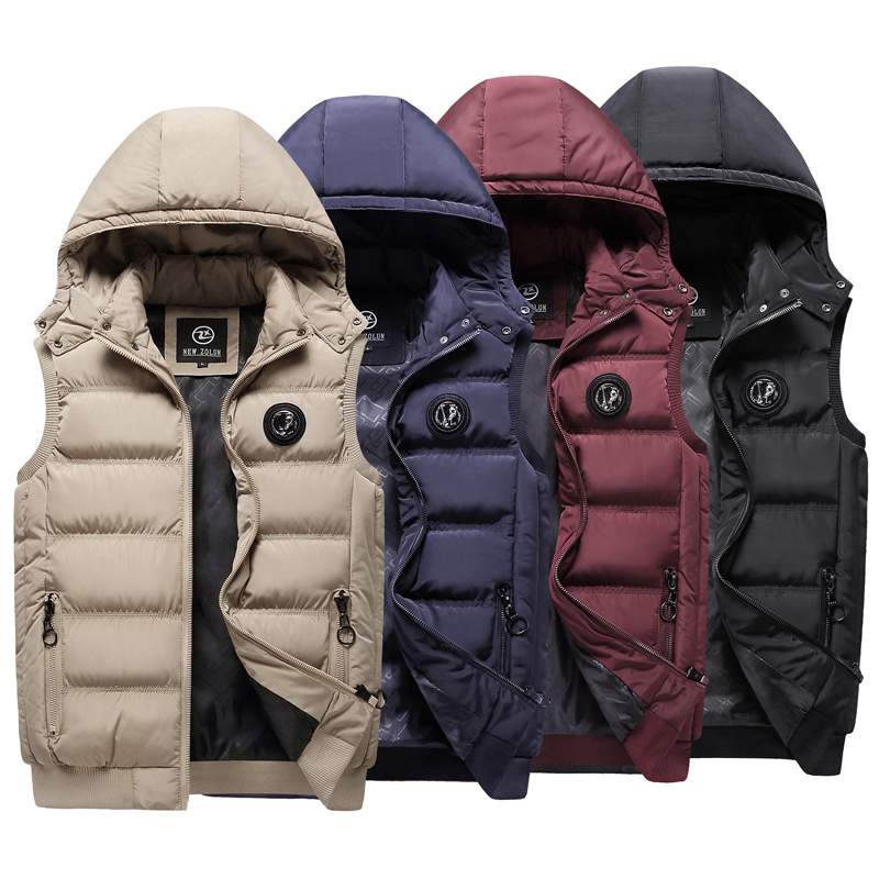 Sleeveless Vest Men Autumn Winter Fashion Casual Coats Male Cotton-Padded Men's Vest Male Jacket Thicken Waistcoat Windproof 201127