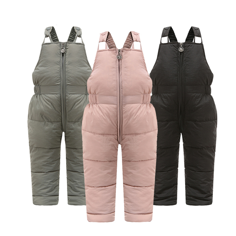 Children winter warm overalls girls & boys winter thick pants cotton filling kids overalls for girls 1-5 years children jumpsuit 201128