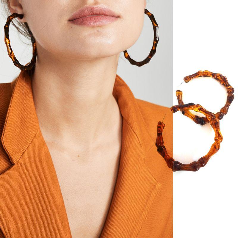 Hoop & Huggie 2Pcs/Pair Women Girls Acrylic Bamboo Joint Big Earrings Fashion Geometric Circle Loop Jewelry Party Accessories
Hoop & Huggie 2Pcs/Pair Women Girls Acrylic Bamboo Joint Big Earrings Fashion Geometric Circle Loop Jewelry Party Accessories
