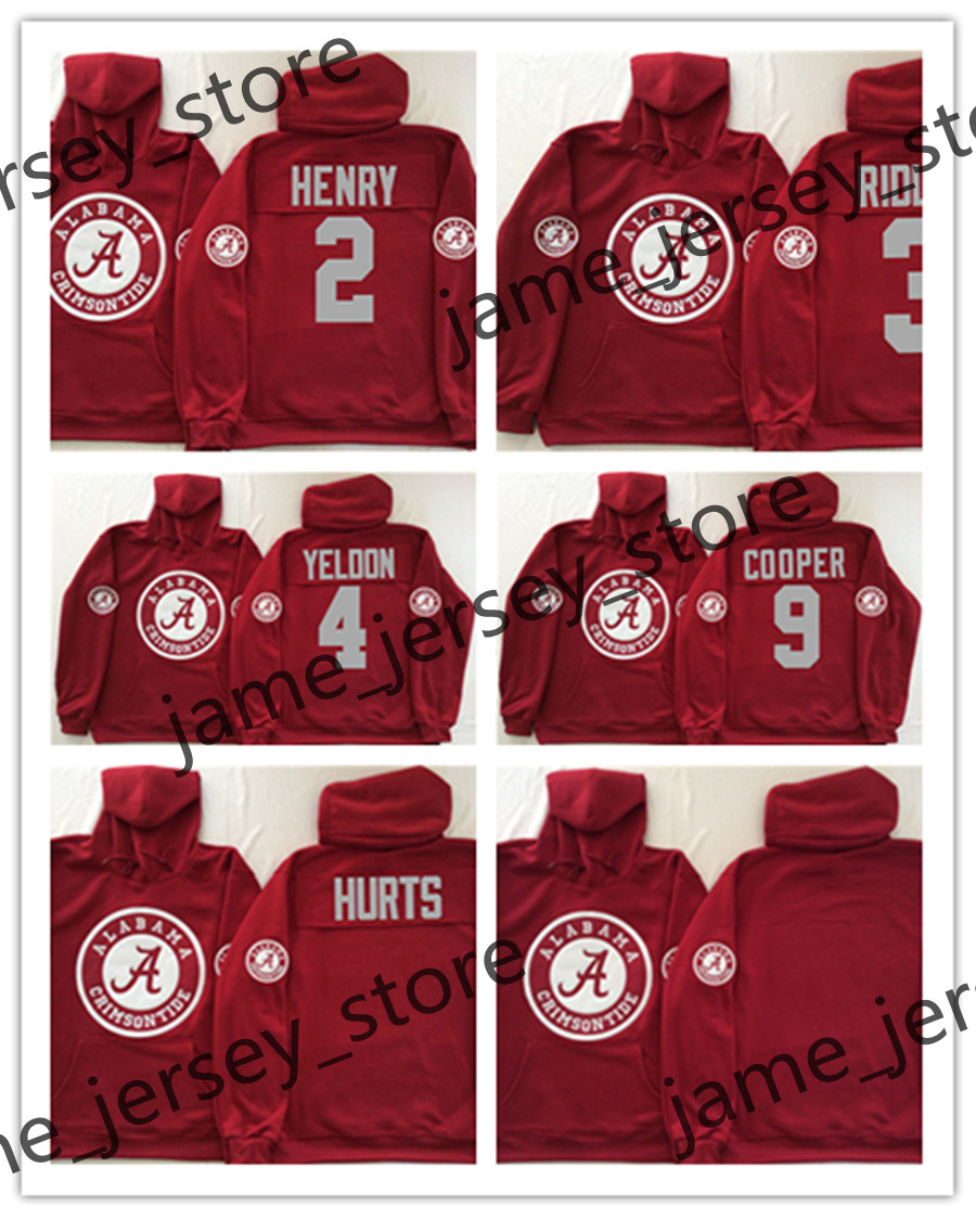 Alabama Crimson Tide Stitched Pullover Hoodie Jersey Jalen Hurts Derrick Henry AJ McCarron Amari Cooper Ridley T.J. Yeldon Bo Scarbrough Joe Namath Eddie Lacy