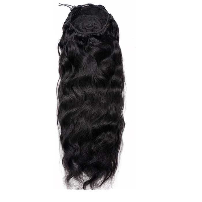 DIVAS Deep wave Drawstring Ponytail Human Hair Brazilian Afro Clip In Extensions For Black Women Remy Natural Color Pony Tail 120g