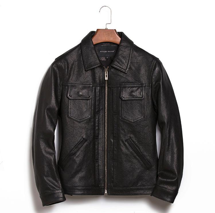Fashion youth style men's Genuine Sheep skin Leather jacket Slim fit lapel short coat winter autumn clothing, Black
Fashion youth style men's Genuine Sheep skin Leather jacket Slim fit lapel short coat winter autumn clothing, Black