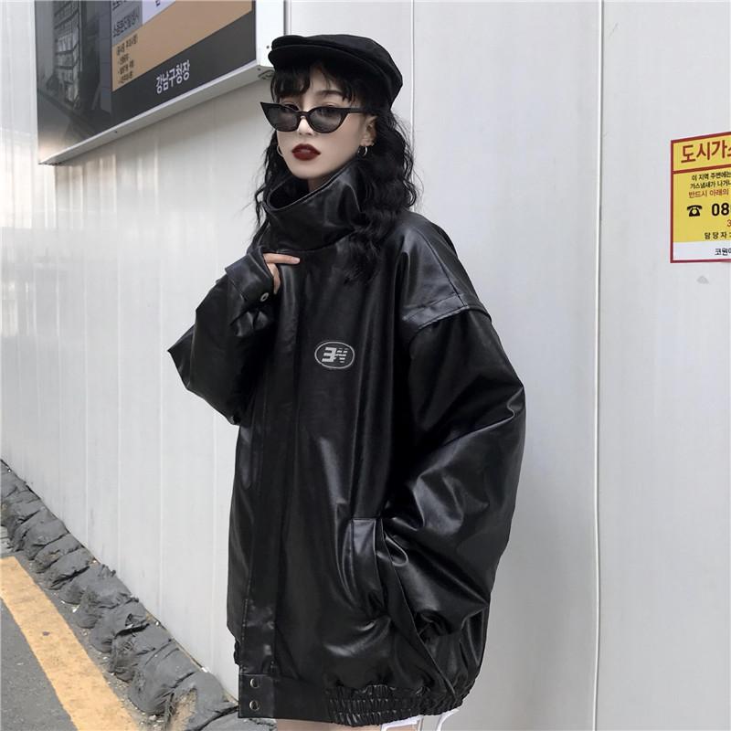 Coat women 2021 new winter Korean version ins port style black loose cotton motorcycle leather jacket cotton fashion, As pic
Coat women 2021 new winter Korean version ins port style black loose cotton motorcycle leather jacket cotton fashion, As pic