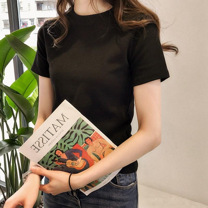 WOMEN'S T-shirt WOMEN'S Short Sleeved 2020 New Style Summer Solid Color Students, Black and white with pattern t500
WOMEN'S T-shirt WOMEN'S Short Sleeved 2020 New Style Summer Solid Color Students, Black and white with pattern t500