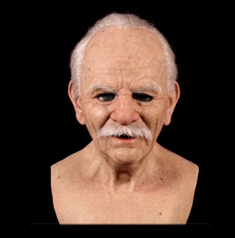 Another MeThe Elder Realistic Old Man Mask Wrinkle Face Mask Latex Full Head Mask for Masquerade Halloween Party Realistic Dec2826066787