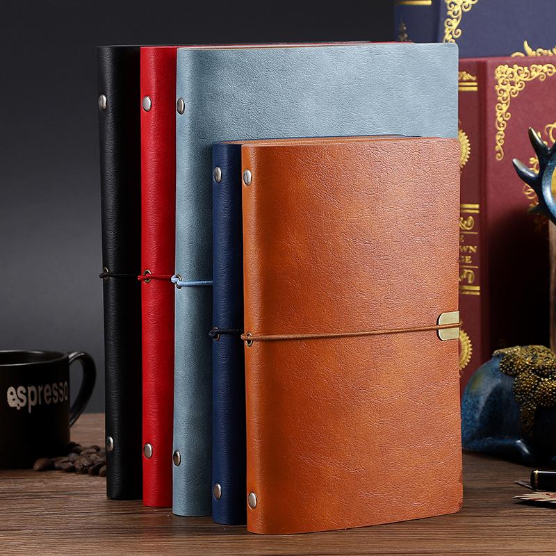 Notepads RuiZe A6 A5 Leather Notebook Journal 2021 Soft Cover Spiral Planner 6 Ring Binder Office Business Note Book Stationery