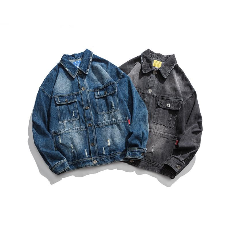 Spring new Japanese retro tooling denim jacket men's multi-pocket loose casual jacket, Black
Spring new Japanese retro tooling denim jacket men's multi-pocket loose casual jacket, Black