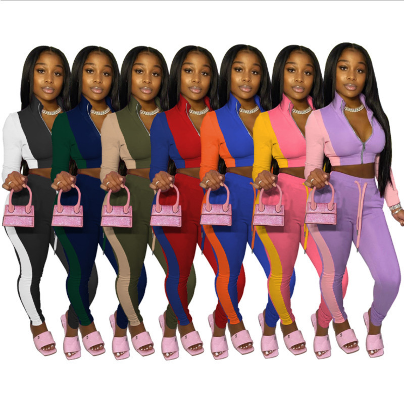 Womens Tracksuit Two Pieces Set Outfits Long Sleeve Pants Jacket Zipper Sportswear Panelled Outerwear Tights Sports Hot Sell 2020, Purple
Womens Tracksuit Two Pieces Set Outfits Long Sleeve Pants Jacket Zipper Sportswear Panelled Outerwear Tights Sports Hot Sell 2020, Purple