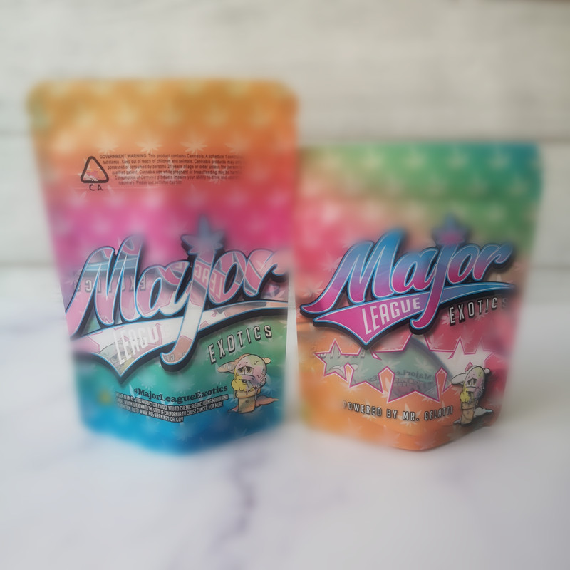 2 size Major league exotics bag 3.5g 7g mylar smell proof pouch airtight child proof for dry herb packaging Hs2021
2 size Major league exotics bag 3.5g 7g mylar smell proof pouch airtight child proof for dry herb packaging Hs2021