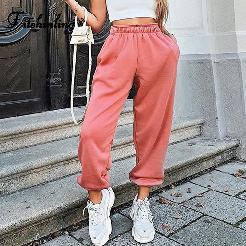 Fitshinling Casual Autumn Winter Sweatpants Women Baggy Joggers Solid Basic Workout High Waist Pants Sporty Slim Femme Pantalon, Black
Fitshinling Casual Autumn Winter Sweatpants Women Baggy Joggers Solid Basic Workout High Waist Pants Sporty Slim Femme Pantalon, Black
