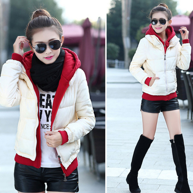 Voobuyla New Patchwork Short Parkas Women Winter Coat Thick Cotton Winter Jacket Womens Outwear Parkas Female Down Jacket 201019
