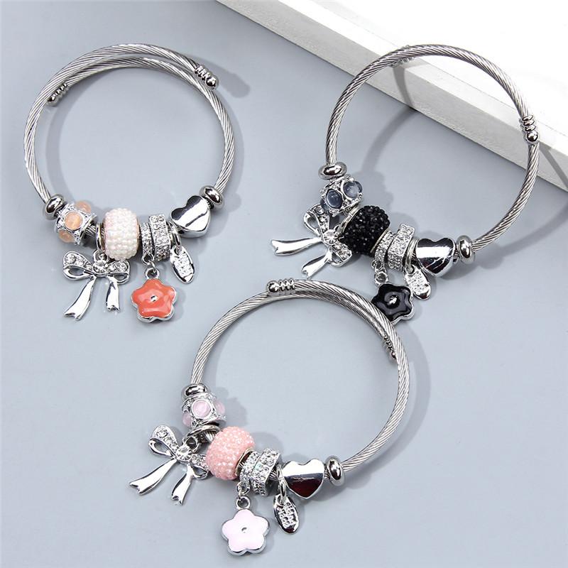 Charm Bracelets Crystal Bow-knot Stainless Steel Bangles For Women Multicolor Flower Pendant &Bangle Fashion DIY Jewelry Gifts
Charm Bracelets Crystal Bow-knot Stainless Steel Bangles For Women Multicolor Flower Pendant &Bangle Fashion DIY Jewelry Gifts