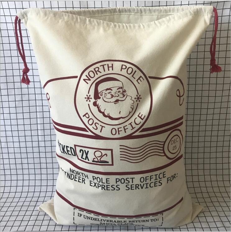 Gifts Santa Sacks Drawstring Bags Canvas Candy Gift Sack Handbags Reindeers Storage Bag Christmas Decorations B7624 Free shipping