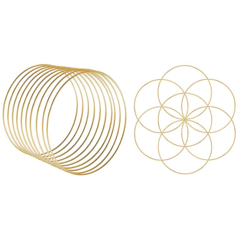 10 Pcs 30 Cm Large Metal Garland Garland Tel Gold Craft Ring & 8Pcs 8 Inches Dream Catcher Rings
10 Pcs 30 Cm Large Metal Garland Garland Tel Gold Craft Ring & 8Pcs 8 Inches Dream Catcher Rings