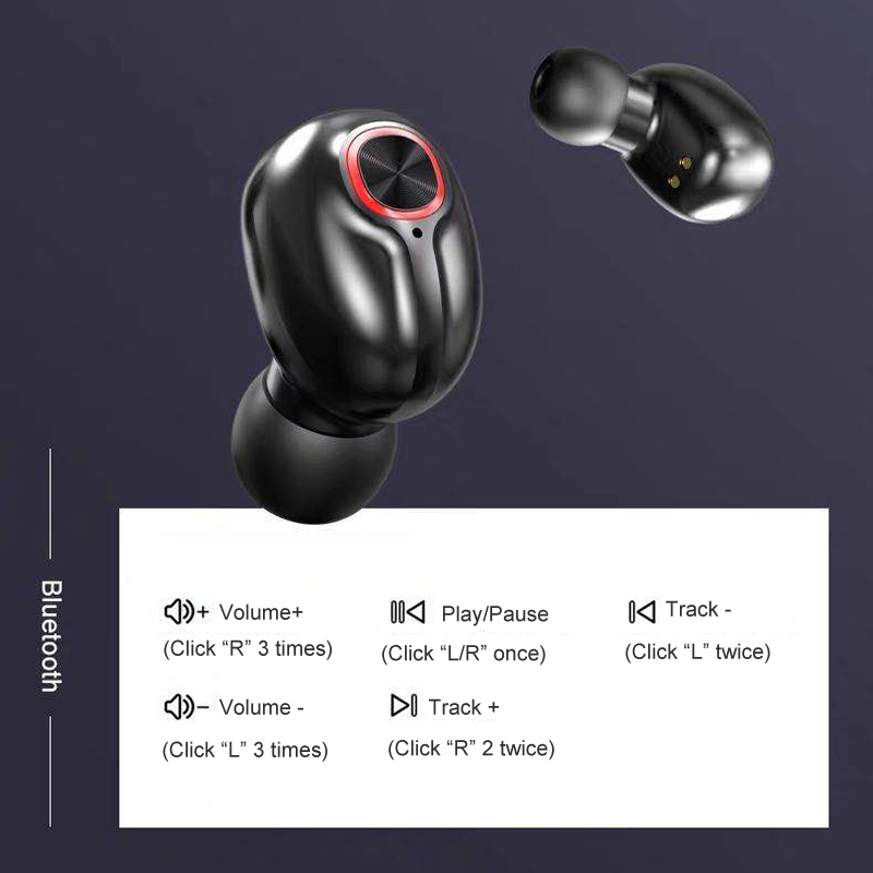 Wireless Bluetooth V5.0 Earbuds Sports Earphones for Xiaomi iPhone Samsung Sony Android Phones Handsfree Earphone with Charging Case