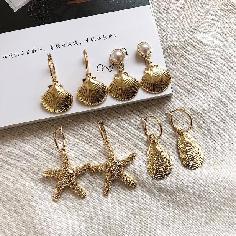 Stud Gaku Metal Style Ocean Wind Holiday Starfish Shell Pearl Earrings Vintage Ear Trendy Pendant1
Stud Gaku Metal Style Ocean Wind Holiday Starfish Shell Pearl Earrings Vintage Ear Trendy Pendant1
