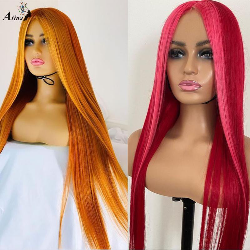 Pre plucked Ombre Pink Yellow Colored Human Hair Wig Bleach Knots Straight Natural Hairline HD Transparent Lace Wig 180 Density, Color as picture
Pre plucked Ombre Pink Yellow Colored Human Hair Wig Bleach Knots Straight Natural Hairline HD Transparent Lace Wig 180 Density, Color as picture