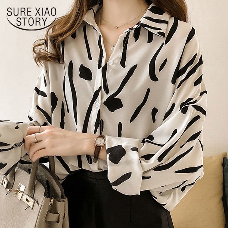 Fashion Womens tops and Blouses Plus Size 3XL 4XL Striped Long Sleeve Shirt Women Blouses shirt Clothing Female 1182 40 T200502