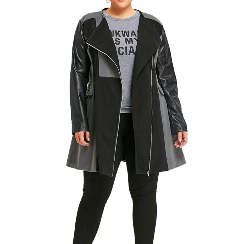 Womens Windbreaker Winter Warm Women Woolen Leather Patchwork Long Coat Jacket Overcoat Outwear Stitching Long Coats Plus Size, Gray
Womens Windbreaker Winter Warm Women Woolen Leather Patchwork Long Coat Jacket Overcoat Outwear Stitching Long Coats Plus Size, Gray