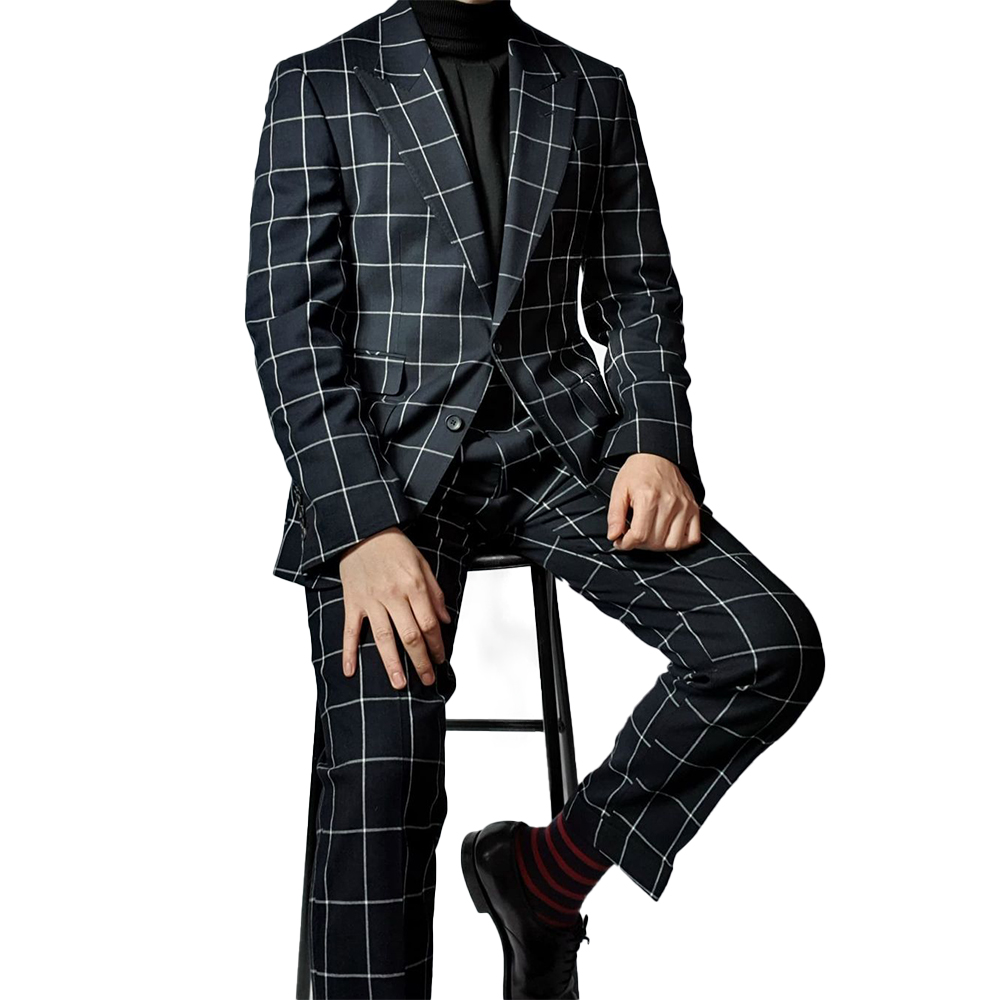 The latest Wedding Suits Woolen Coat Two-Pieces Suit Jacket And Pants Tuxedo Shawl Lapel Slim Formal Party Dance Suit Custom