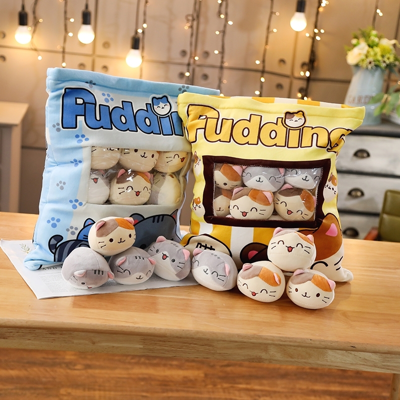 Pudding Cats Bag Blue Yellow Plush Mini Animals Dolls 8 Pieces Snack Bag Food Plushie Kids Xmas Gift 40*38cm 201210, Yellow cat
Pudding Cats Bag Blue Yellow Plush Mini Animals Dolls 8 Pieces Snack Bag Food Plushie Kids Xmas Gift 40*38cm 201210, Yellow cat