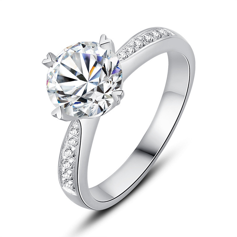 Wedding Rings 9K White Gold ring 1ct 2ct 3ct VVS1 round brilliant cut Heart shaped jewelry Engagement 220829