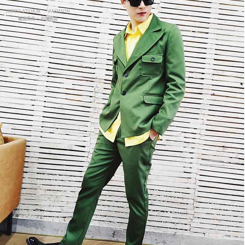 Male Streetwear Hip Hop Slim Fit Blazer Jacket Pants Singer Stage Show Costumes Men 2 Piece Suits Sets (jacket+pant) Customized, Green
Male Streetwear Hip Hop Slim Fit Blazer Jacket Pants Singer Stage Show Costumes Men 2 Piece Suits Sets (jacket+pant) Customized, Green