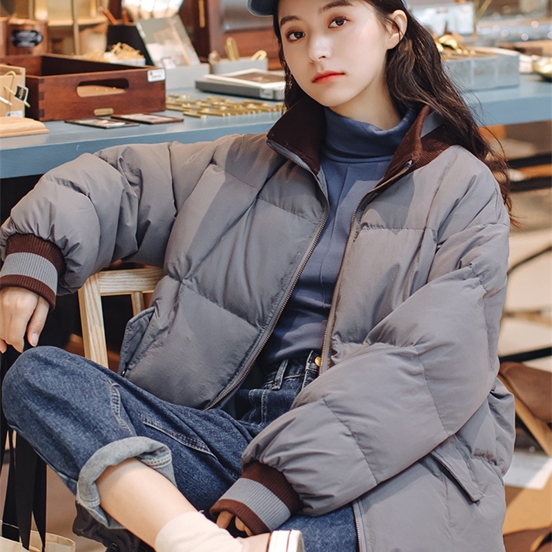 S-4XL Women's winter cotton jacket ins jacket new trendy Korean style loose short down bread jacket 201020