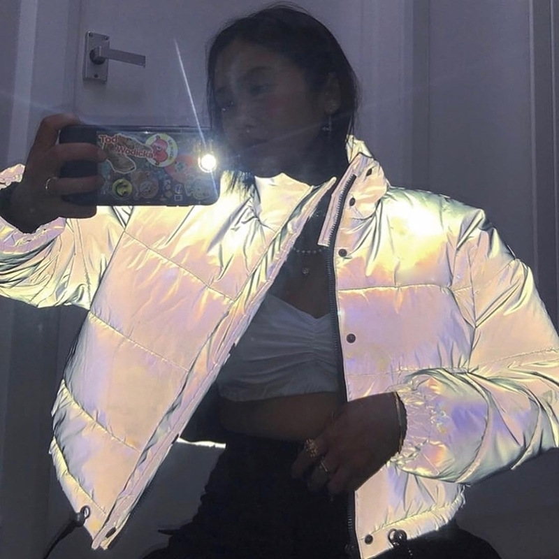 Winter Warm Reflective Gray Jackets Zipper Oversized Women Long Sleeve Button Loose Thick Cropped Fashion Streetwear Coat 201112, Gray 1
Winter Warm Reflective Gray Jackets Zipper Oversized Women Long Sleeve Button Loose Thick Cropped Fashion Streetwear Coat 201112, Gray 1