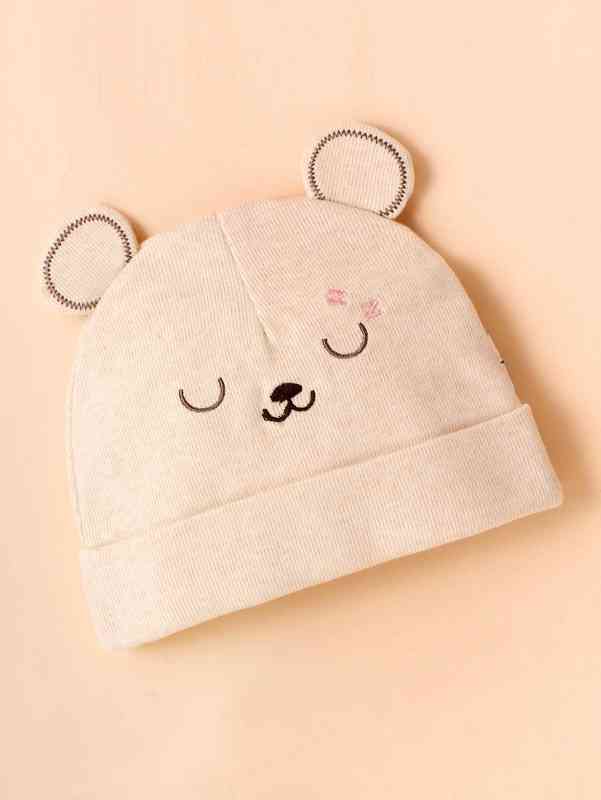 Baby Bear Ear Decor Embroidery Detail Hat SHE03