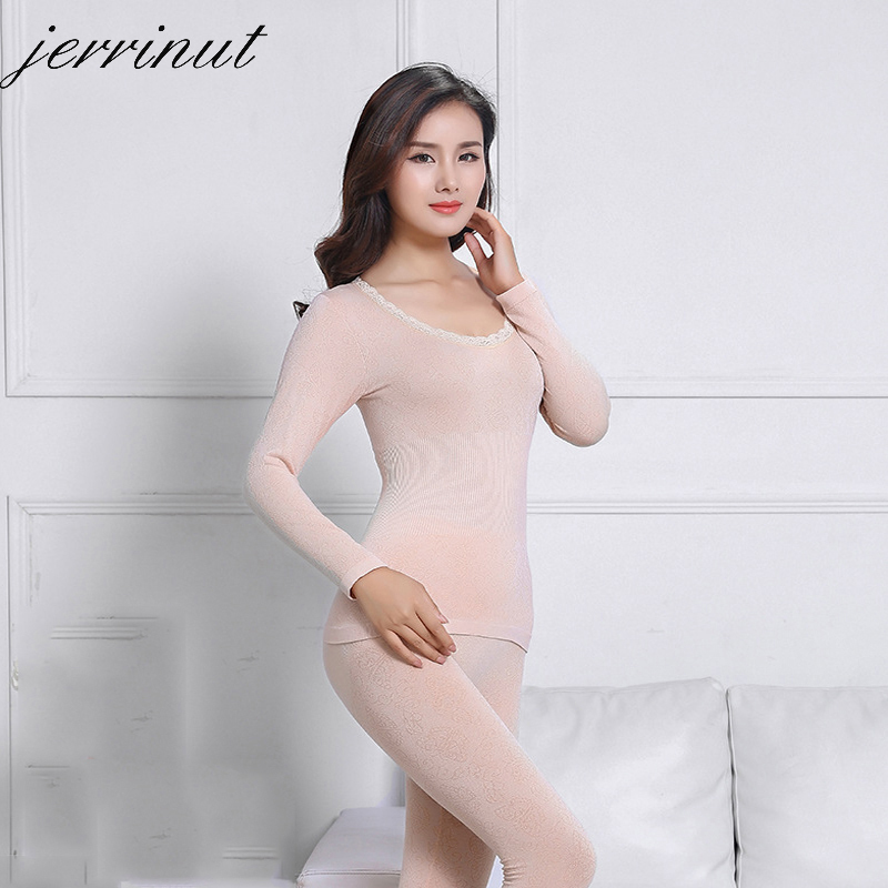 Jerrinut Thermal Underwear Women Long Johns Women For Winter Warm Long Johns Cotton Sexy Thermal Underwear Set For Women 201027