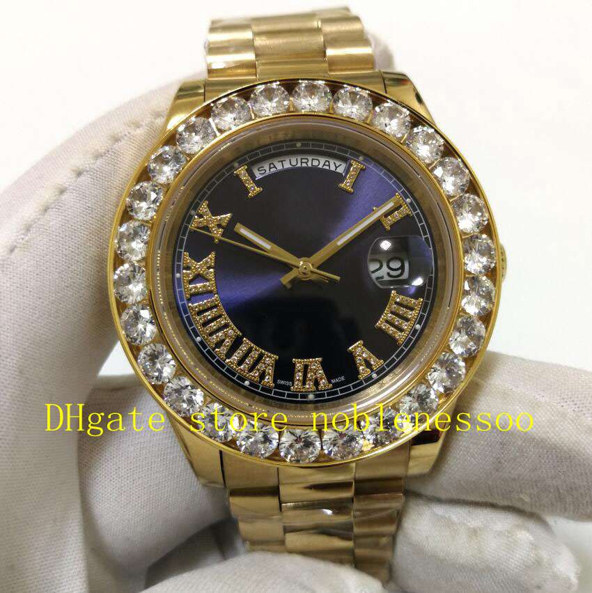 3 Color Men's 43mm Big Bezel Watch Men DAY DATE Blue Black Green Roman Diamond Dial President Yellow Gold Automatic Mens Watches, Slivery;brown
3 Color Men's 43mm Big Bezel Watch Men DAY DATE Blue Black Green Roman Diamond Dial President Yellow Gold Automatic Mens Watches, Slivery;brown