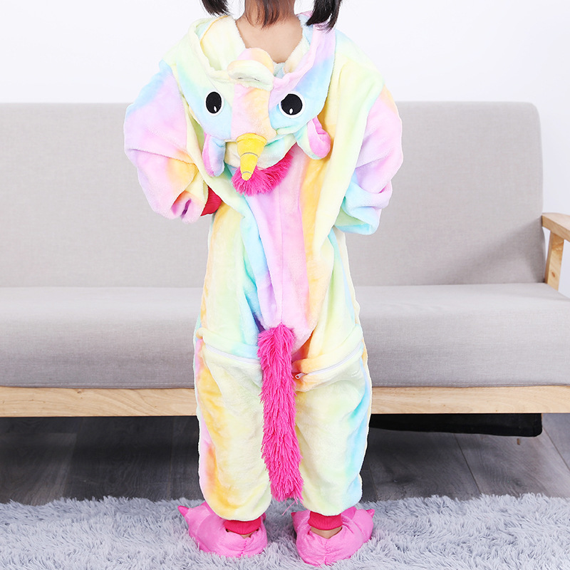 SAILEROAD Children Cartoon Animals Pajamas For Girls Cute Cat Pyjamas Kids Flannel Kigurumi Children Onesies Child Home Wear PJS 201225